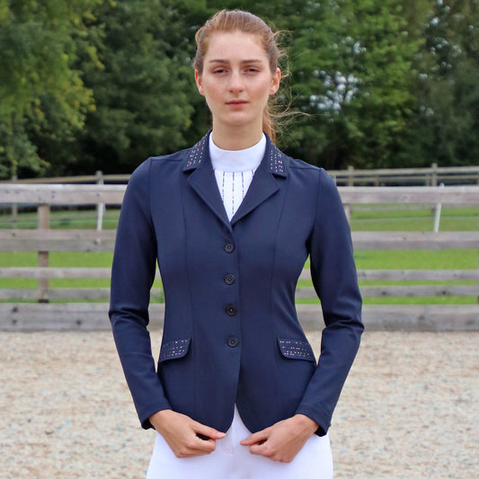Hy Equestrian Roka Rose Ladies Competition Jacket - Navy/Rose Gold